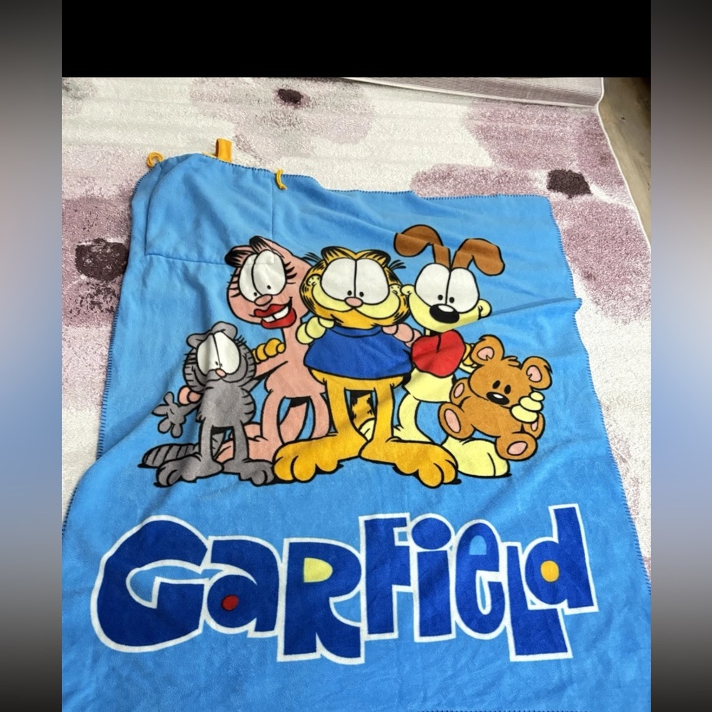 Garfield Blue Blanket with attached